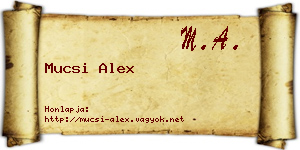 Mucsi Alex névjegykártya